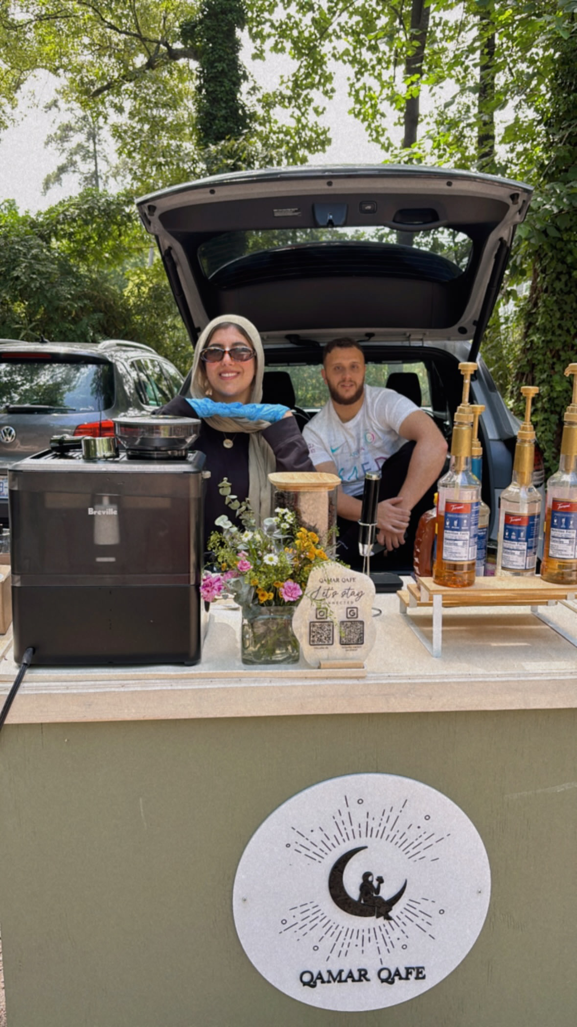 Event photo of coffee cart setup